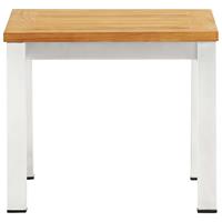 vidaxl Tuinbijzettafel 45x45x38 cm massief teakhout en roestvrij staal