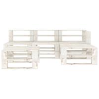 vidaXL 5-tlg. Garten-Lounge-Set aus Paletten Holz  Weiß