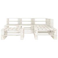 vidaXL 6-delige Loungeset pallet hout wit