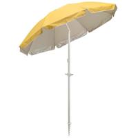 Gele strand parasol met grondboor 156 cm Geel