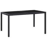 vidaXL 7-delige Tuinset poly rattan zwart