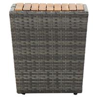 vidaXL Theetafel 41,5x41,5x43 cm poly rattan massief acaciahout grijs