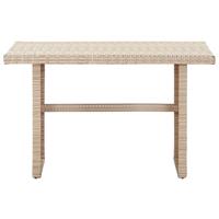 vidaXL Tuintafel 110x60x67 cm poly rattan grijs