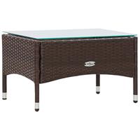 vidaXL 4-delige Loungeset met kussens poly rattan bruin