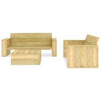 vidaXL 3-tlg. Garten-Lounge-Set Kiefernholz Imprägniert Braun