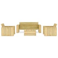 vidaXL 4-tlg. Garten-Lounge-Set Kiefernholz Imprägniert Braun
