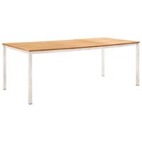 7-tlg. Garten-Essgruppe Teak Massivholz und Edelstahl - VIDAXL