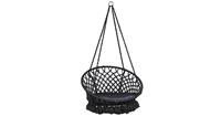 Tropilex  Hangstoel Eénpersoons Macramé Black Zwart