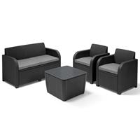 Allibert 4-delige Loungeset Novara antraciet