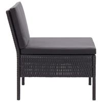 vidaXL 3-tlg. Garten-Lounge-Set mit Auflagen Poly Rattan  Schwarz