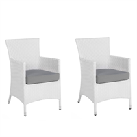 Beliani Tuinstoel set van 2 wicker wit ITALY