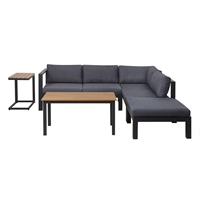 Beliani Loungeset aluminium zwart MESSINA