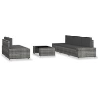 vidaXL 6-tlg. Garten-Lounge-Set Poly Rattan  Grau