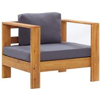 4-tlg. Garten-Lounge-Set mit Kissen Grau Massivholz Akazie - VIDAXL