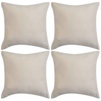 vidaXL Kissenbezüge 4 Stk. 50x50 cm Polyester Wildleder-Optik  Beige