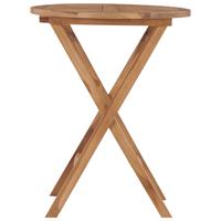 vidaXL Klappbarer Gartentisch 60 cm Teak Massivholz Braun