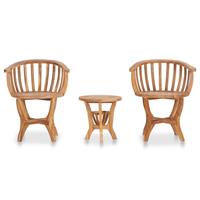 vidaXL 3-tlg. Garten-Bistro-Set Teak Massivholz Braun