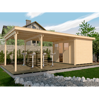 WEKA Set: Gartenhaus 225 B Gr.1, BxT: 678x325 cm, inkl. Anbaudach und Fußboden