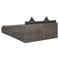 vidaXL Tuinbed 110x200 cm poly rattan grijs