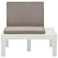 vidaXL Garten-Lounge-Stuhl mit Sitzpolster Kunststoff  Weiß