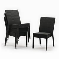 Bolero kunststof rotan stoel antraciet - 4