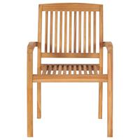 vidaXL Garten-Essstühle 2 Stk. Stapelbar Teak Massivholz Braun