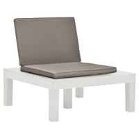 vidaXL Tuinstoelen met kussens 2 st kunststof wit