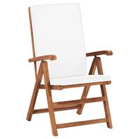vidaXL Garten-Liegestühle 2 Stk. mit Auflagen Massivholz Teak Creme