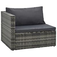 vidaXL 5-delige Loungeset met kussens poly rattan grijs