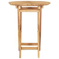 vidaXL Klappbarer Gartentisch Ø 60 cm Teak Massivholz Braun
