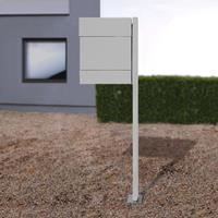 Absolut Radius Brievenbus Letterman V, krantenvak+posten, zilver