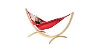 Tropilex  Hangmat met Standaard Eénpersoons Wood & Dream Red Rood
