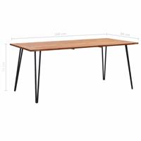 Tuintafel met haarspeldpoten 160x80x75 cm massief acaciahout