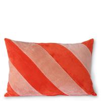 HKliving kussen striped velvet red pink 40 x 60