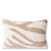 HKliving kussen fluffy white beige 35 x 55