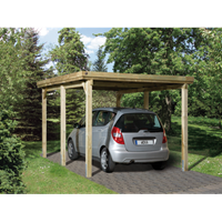 Weka carport 617 Gr.1 onbehandeld + dak 294x398cm