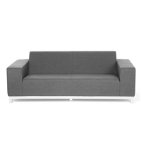 beliani Gartensofa Grau Polsterbezug 3-Sitzer Outdoor Indoor für Garten für Terrasse