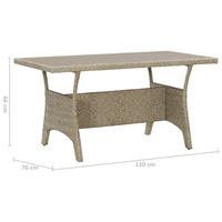 VidaXL Tuintafel 130x70x66 cm poly rattan grijs