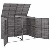 VidaXL Containerberging dubbel 148x77x111 cm poly rattan antraciet