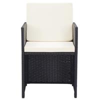 Vidaxl - 17-tlg. Garten-Essgruppe mit Auflagen Poly Rattan Schwarz