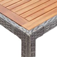 VidaXL Tuintafel 190x90x75 cm poly rattan en massief acaciahout grijs