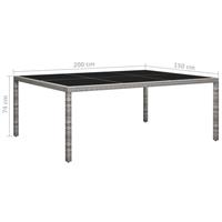 VidaXL Tuintafel 200x150x74 cm poly rattan grijs