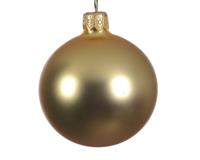 Kerstballen glas mat 15 cm licht goud