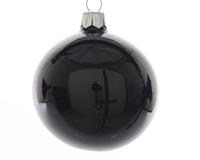 Kerstballen glas glans 15 cm zwart