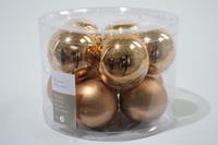 Unknown 9 kerstballen amandel glans-mat 60 mm