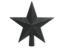 Piek plastic ster glitter l4 en h19 cm zwart