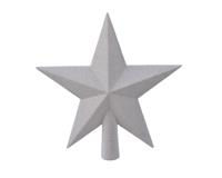 decoris Weihnachten Peak Kunststoff Stern glitter l4 und h19 cm weiß