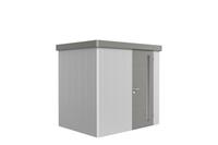 biohort | Berging Neo 1B Variant 1.2 | Enkele Deur | Wanden Zilver-Metallic - Dak Kwartsgrijs-Metallic