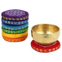 Fine Asianliving Klankschaalkussen chakra multi-colour set - 14.5cm