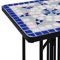 VidaXL Bijzettafel mozaïek keramiek blauw en wit